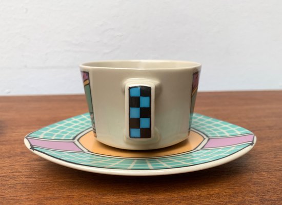 Postmodern Flash One Series Coffee Service Plates, Cups, Saucers by Dorothy Hafner for Rosenthal, 1980s, Set of 6-UAH-1313813