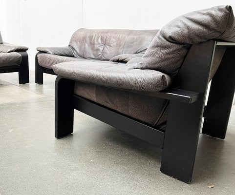 Postmodern German Brutalist Lounge Armchairs and Sofa by Rolf Benz for Musterring, 1990s, Set of 3-UAH-1618112