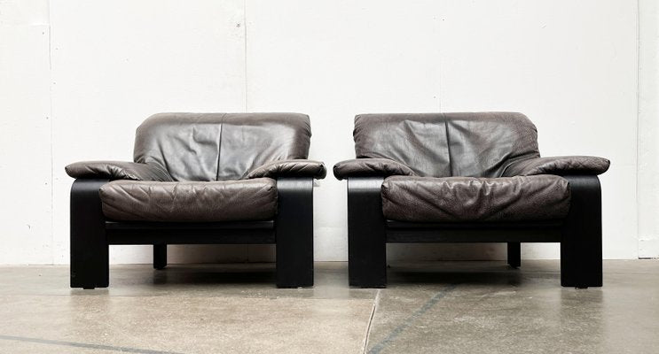 Postmodern German Brutalist Lounge Armchairs and Sofa by Rolf Benz for Musterring, 1990s, Set of 3-UAH-1618112