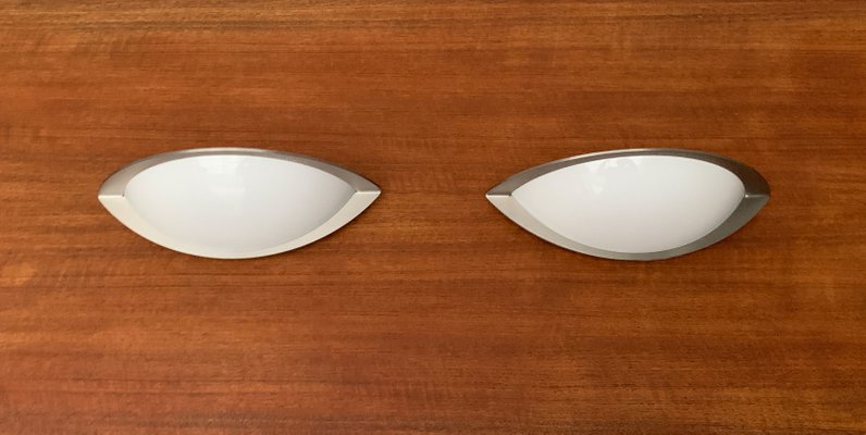 Postmodern German Space Age Wall Lamps from Glashütte Limburg, Set of 2-UAH-1122394