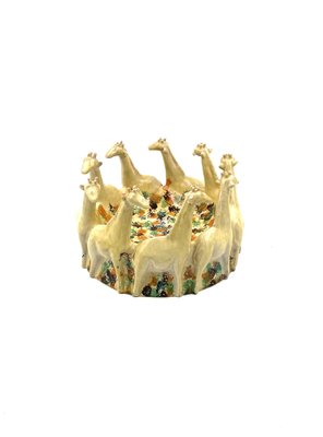 Postmodern Giraffe Ceramic Centerpiece or Vide Poche from ND Dolfi Montelupo Italy, 1990s-TXN-1749566