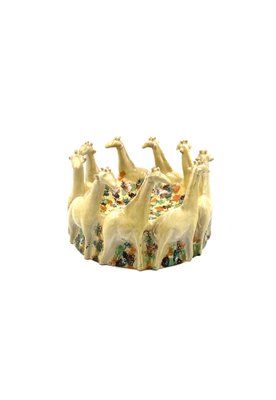 Postmodern Giraffe Ceramic Centerpiece or Vide Poche from ND Dolfi Montelupo Italy, 1990s-TXN-1749566