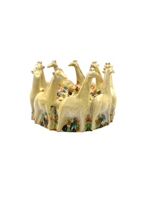 Postmodern Giraffe Ceramic Centerpiece or Vide Poche from ND Dolfi Montelupo Italy, 1990s-TXN-1749566