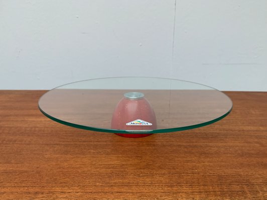 Postmodern Glass and Wood Cake Plate from Montana-UAH-1113433