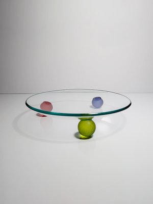 Postmodern Glass Bowl with Basic Shapes, 1980s-VTK-2031383