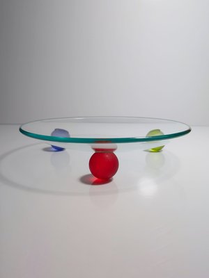 Postmodern Glass Bowl with Basic Shapes, 1980s-VTK-2031383