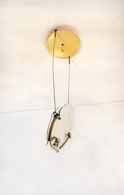 Postmodern Glass Ceiling Lamp in Saporiti Italia, 1980s-VCV-1273983