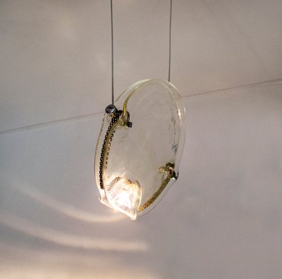 Postmodern Glass Ceiling Lamp in Saporiti Italia, 1980s-VCV-1273983