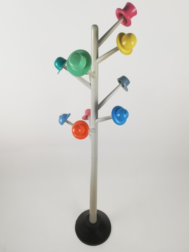 Postmodern Hat Tree Coat Rack attributed to Ugo Nespolo for Origlia Pragma, 1980s