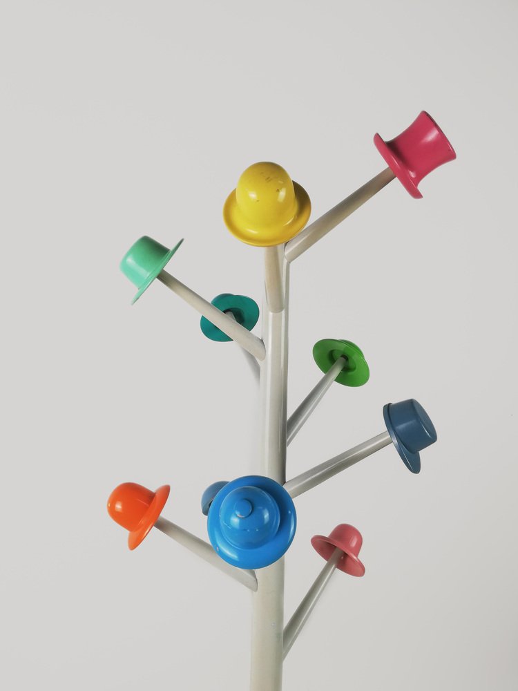 Postmodern Hat Tree Coat Rack attributed to Ugo Nespolo for Origlia Pragma, 1980s