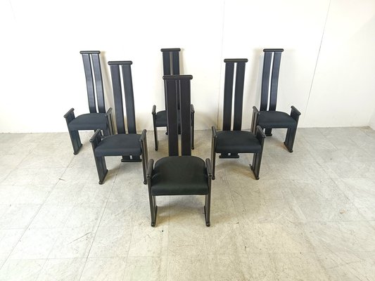 Postmodern High Back Dining Chairs, 1970s, Set of 6-IRH-1816571