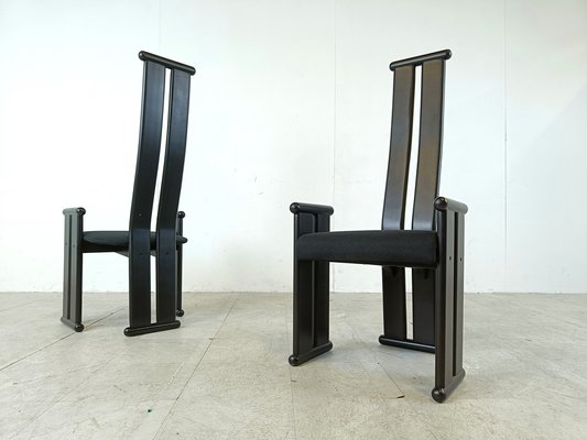 Postmodern High Back Dining Chairs, 1970s, Set of 6-IRH-1816571