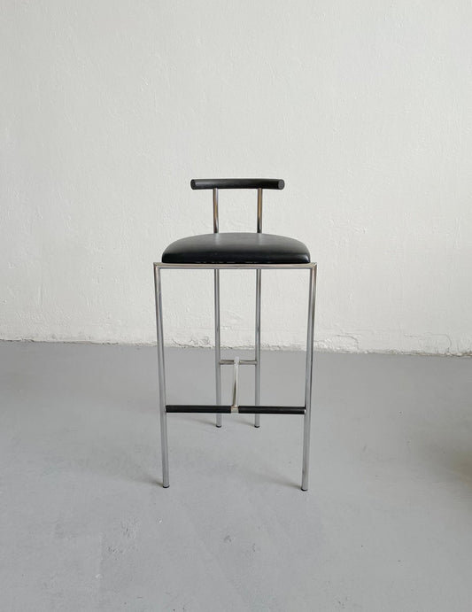 Postmodern Italian Black Tokyo Stool by Rodney Kinsman for Bieffeplast, 1985