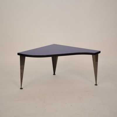 Postmodern Italian Blue, Silver, and Black Coffee Table, 1980s-FB-586510