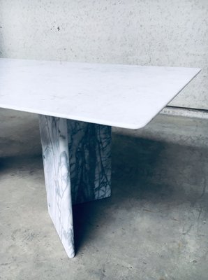 Postmodern Italian Carrara Marble Dining Table, 1970s-RQV-937572