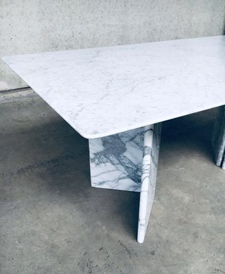 Postmodern Italian Carrara Marble Dining Table, 1970s-RQV-937572