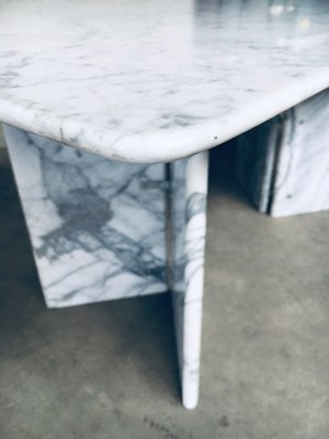 Postmodern Italian Carrara Marble Dining Table, 1970s-RQV-937572