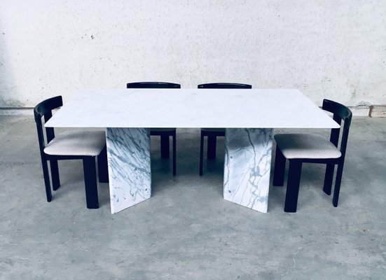 Postmodern Italian Carrara Marble Dining Table, 1970s-RQV-937572