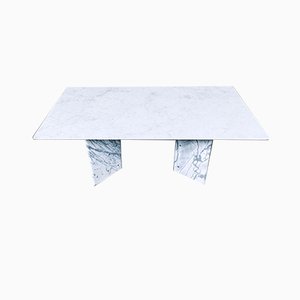 Postmodern Italian Carrara Marble Dining Table, 1970s-RQV-937572