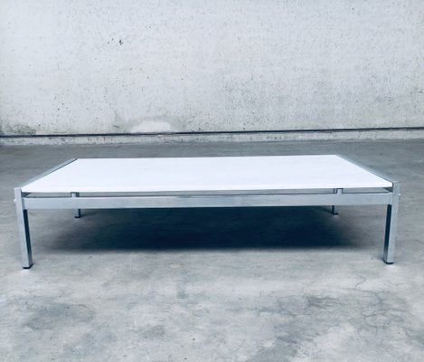 Postmodern Italian Carrara Marble Low Coffee Table, 1970s-RQV-1334099