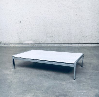 Postmodern Italian Carrara Marble Low Coffee Table, 1970s-RQV-1334099