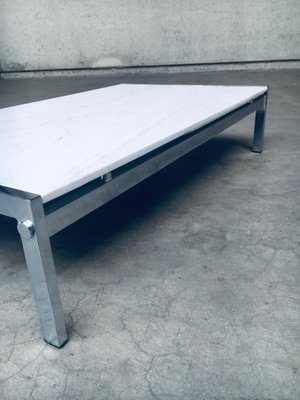 Postmodern Italian Carrara Marble Low Coffee Table, 1970s-RQV-1334099