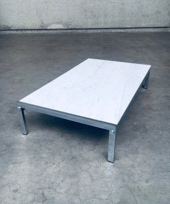 Postmodern Italian Carrara Marble Low Coffee Table, 1970s-RQV-1334099