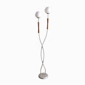 Postmodern Italian Cherry, Opal & Glass Floor Lamp, 1990s-ZST-882610