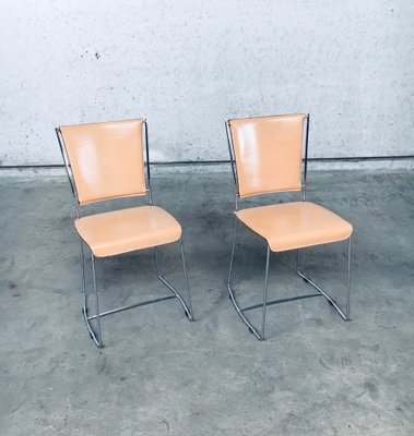 Postmodern Italian Design Leather Dining Chair Set by Segis, 1990s, Set of 2-RQV-1094429