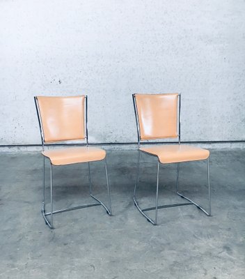 Postmodern Italian Design Leather Dining Chair Set by Segis, 1990s, Set of 2-RQV-1094429