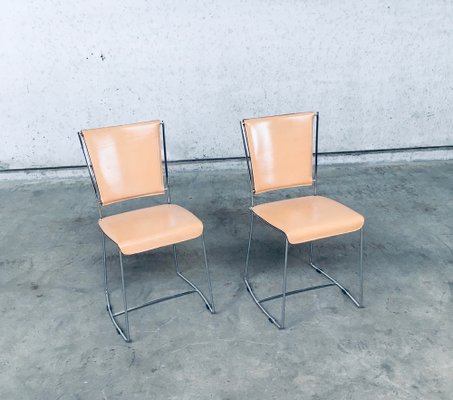 Postmodern Italian Design Leather Dining Chair Set by Segis, 1990s, Set of 2-RQV-1094429