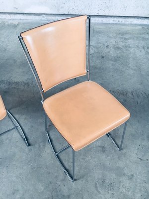 Postmodern Italian Design Leather Dining Chair Set by Segis, 1990s, Set of 2-RQV-1094429