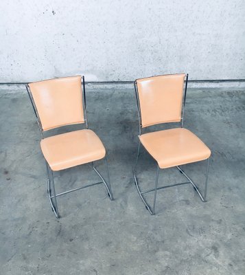 Postmodern Italian Design Leather Dining Chair Set by Segis, 1990s, Set of 2-RQV-1094429