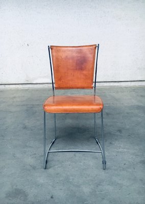 Postmodern Italian Design Leather Dining Chair Set by Segis, 1990s, Set of 7-RQV-1094433