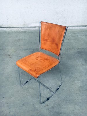 Postmodern Italian Design Leather Dining Chair Set by Segis, 1990s, Set of 7-RQV-1094433