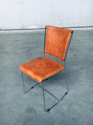 Postmodern Italian Design Leather Dining Chair Set by Segis, 1990s, Set of 7-RQV-1094433