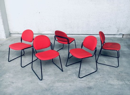 Postmodern Italian Stacking Chair Set from Talin, 1980s, Set of 5-RQV-897108