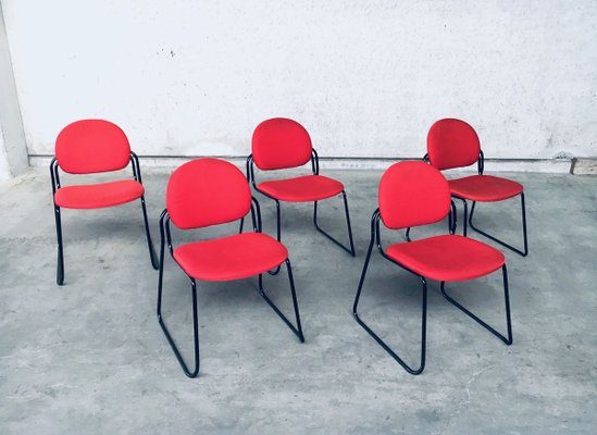 Postmodern Italian Stacking Chair Set from Talin, 1980s, Set of 5-RQV-897108