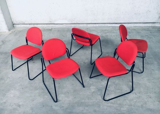 Postmodern Italian Stacking Chair Set from Talin, 1980s, Set of 5-RQV-897108