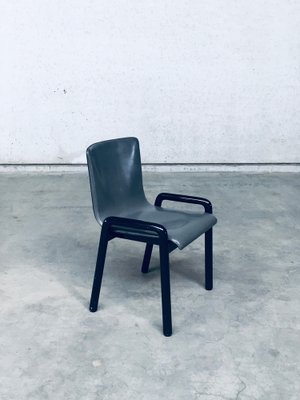 Postmodern Leather Dining Chairs, Italy, 1980s, Set of 4-RQV-1707089