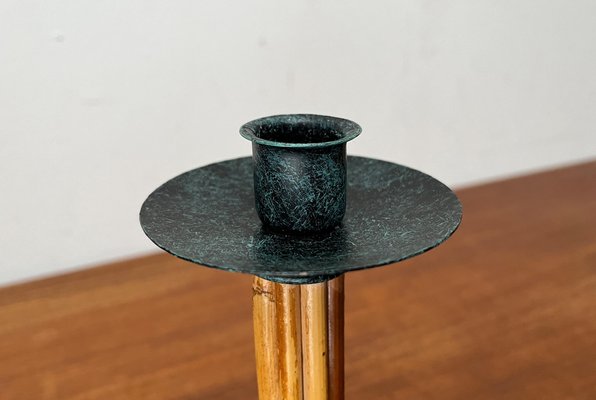 Postmodern Metal & Bamboo Candleholder from Wagner Design-UAH-1797479