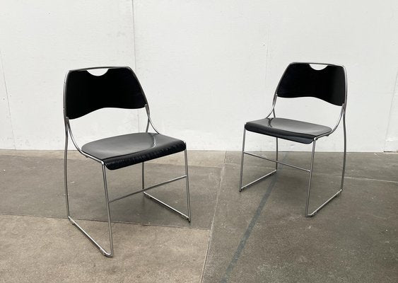 Postmodern Minimalist Stacking Chairs, 1980s, Set of 2-UAH-1731892