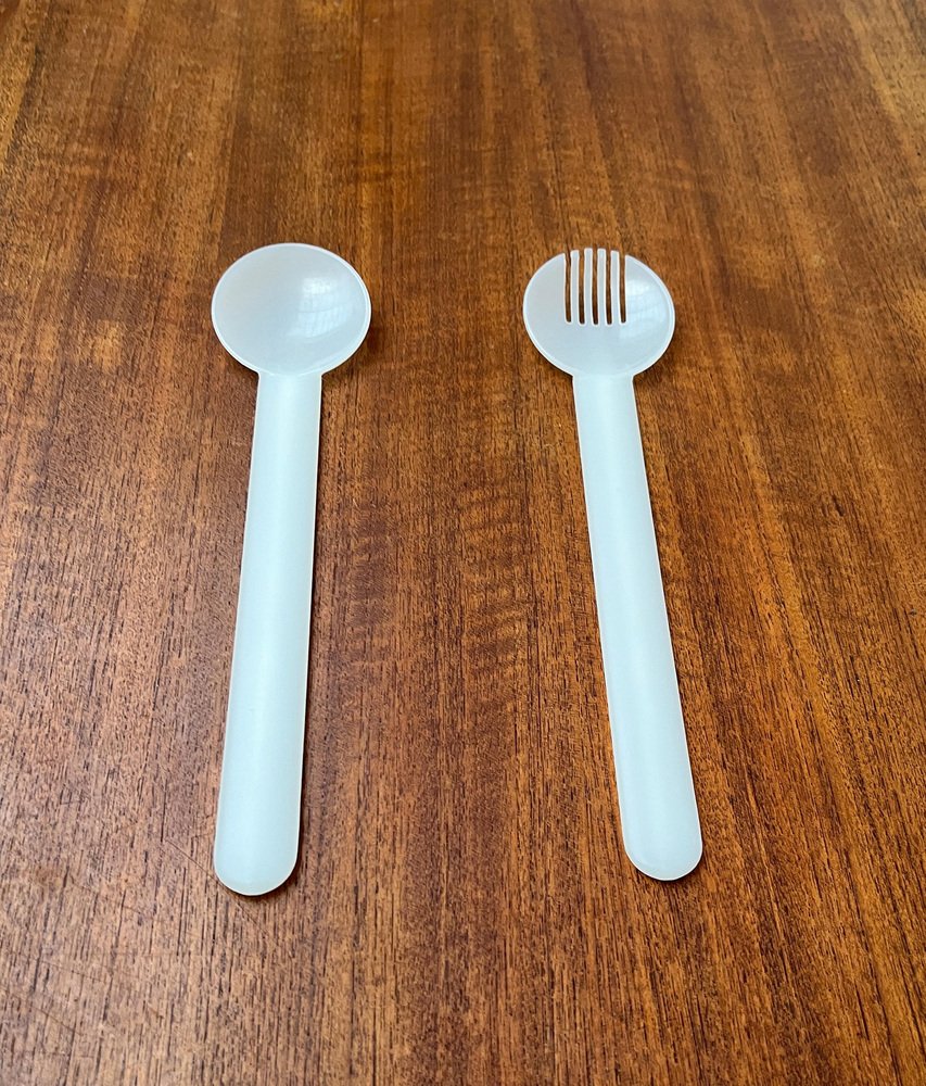 Postmodern Minimalist Swiss Salad Servers, Set of 2