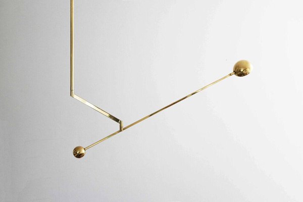 Postmodern Minimum Brass Balancing Counterweight Lamp, 1980s-FJP-1779804