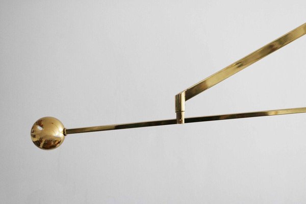 Postmodern Minimum Brass Balancing Counterweight Lamp, 1980s-FJP-1779804