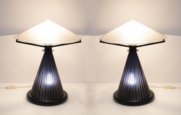 Postmodern Mushroom Table Lamps in Murano Glass, Italy, 1980s, Set of 2-FER-1334336