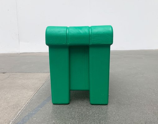 Postmodern Plastic Faux Wood Stool-UAH-1141801