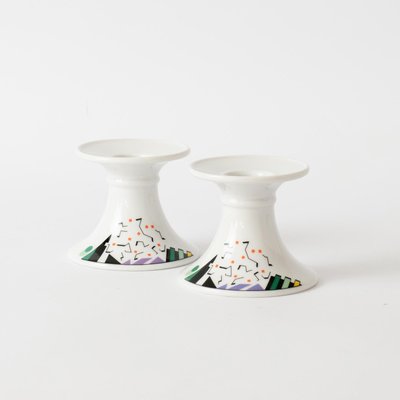 Postmodern Porcelain Candleholders from Seltmann Weiden, 1980s, Set of 2-IXK-1438411