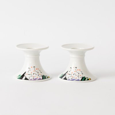 Postmodern Porcelain Candleholders from Seltmann Weiden, 1980s, Set of 2-IXK-1438411