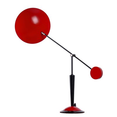 Postmodern Red and Black Adjustable Counterbalance Table Light from Herda, 1980s-XT-1359456